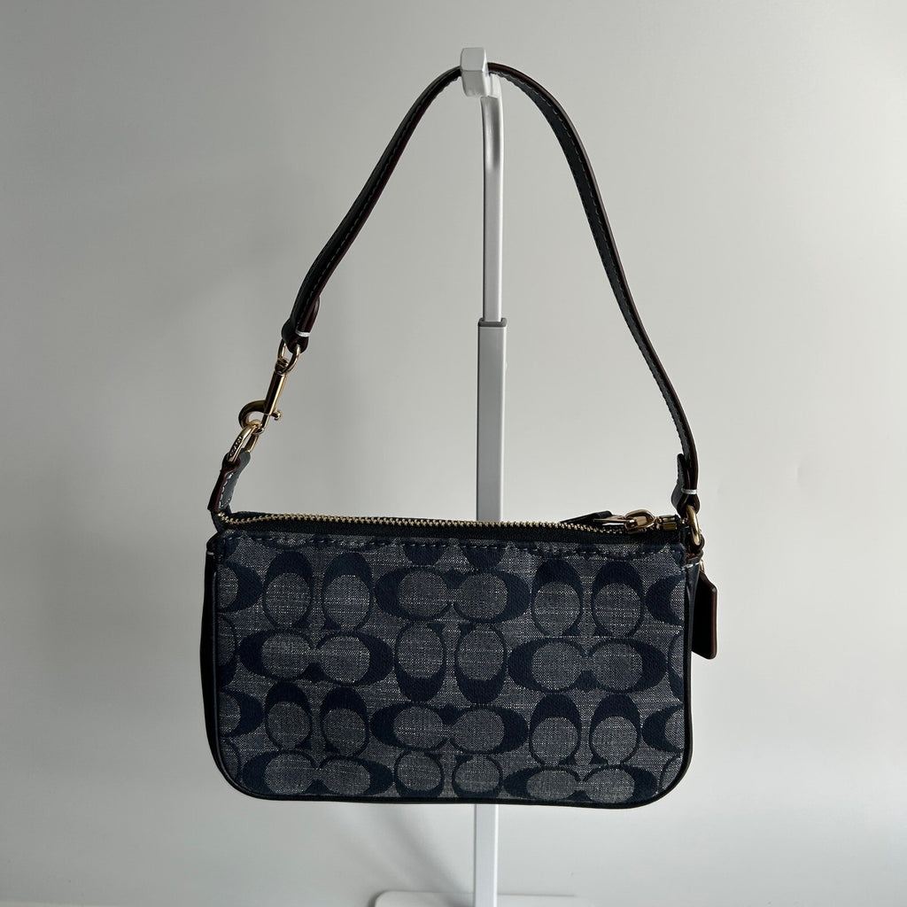 Coach Nolita 19 Charcoal Black Signature Canvas Denim Shoulder Bag CW426