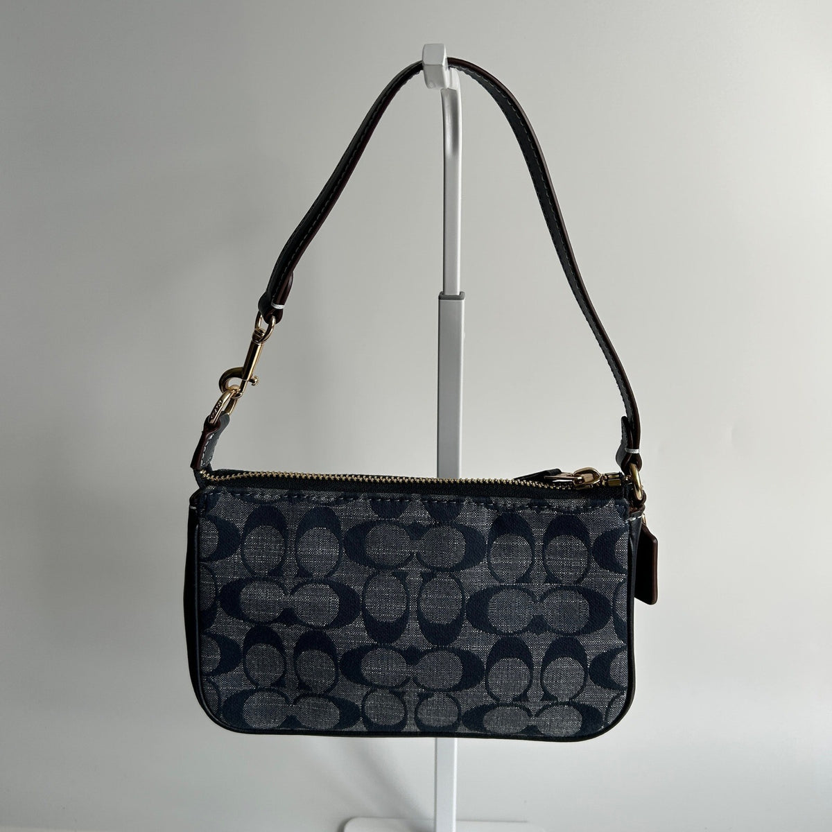 Coach Nolita 19 Charcoal Black Signature Canvas Denim Shoulder Bag CW426