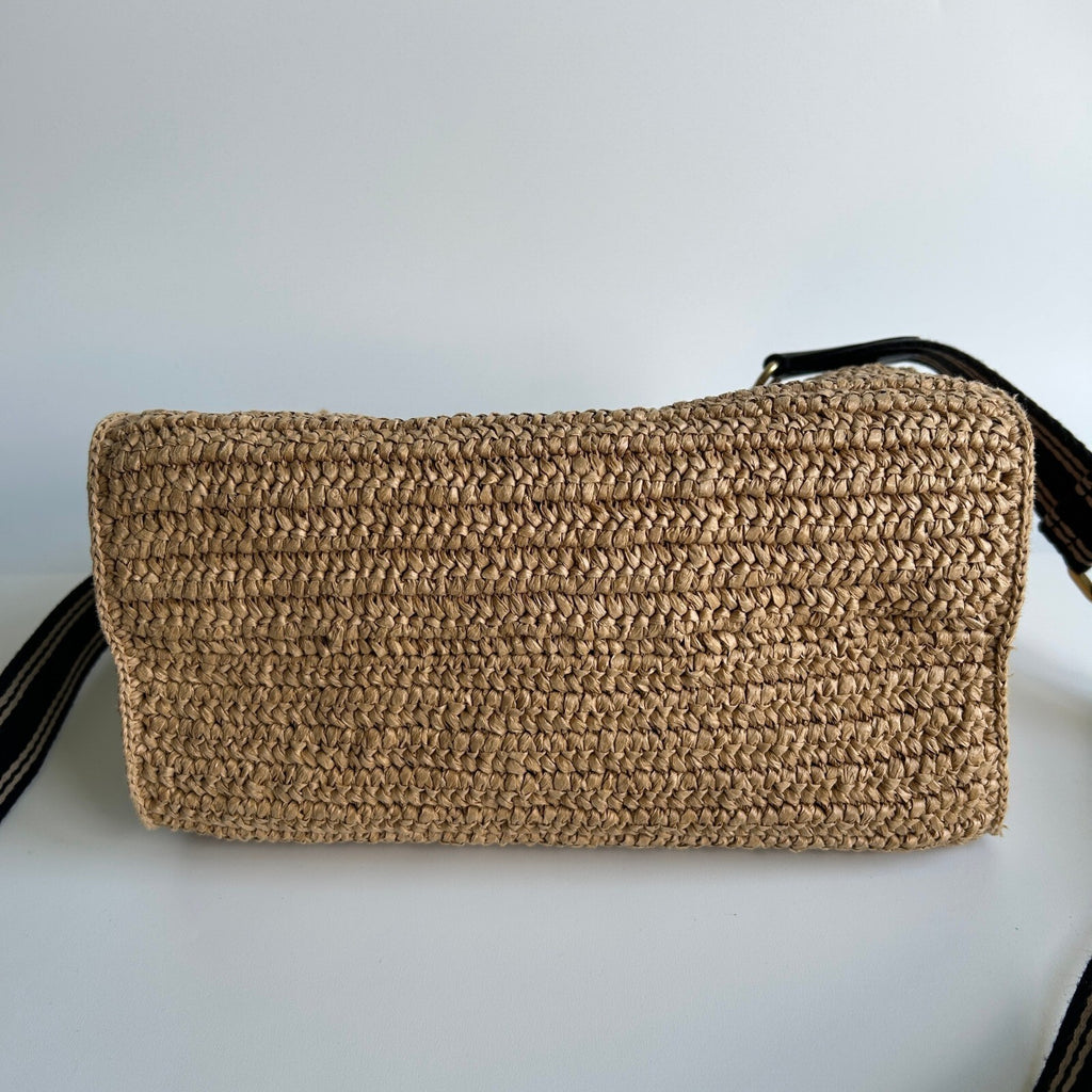 Coach Cargo Tote 26 Straw Natural Tan Crossbody Handbag CAM62