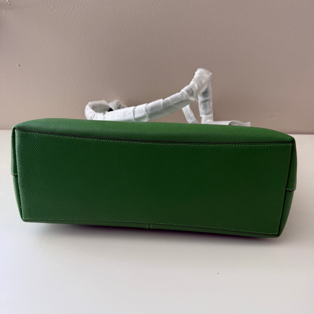 Coach Zip Top Tote Kelly Green Crossgrain Leather Bag 4454