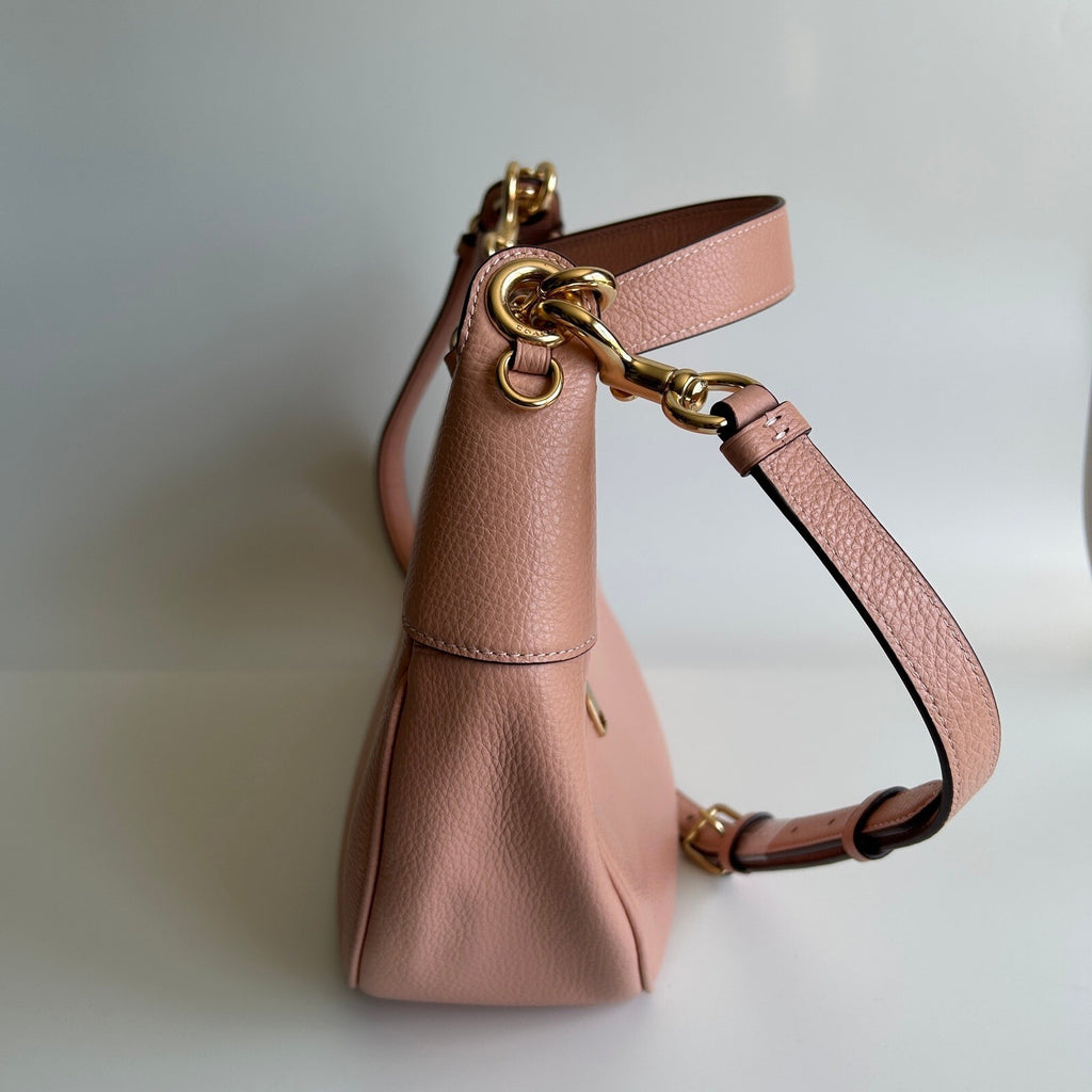 Coach Mara Hobo Shell Pink Pebbled Leather Shoulder Bag CI790