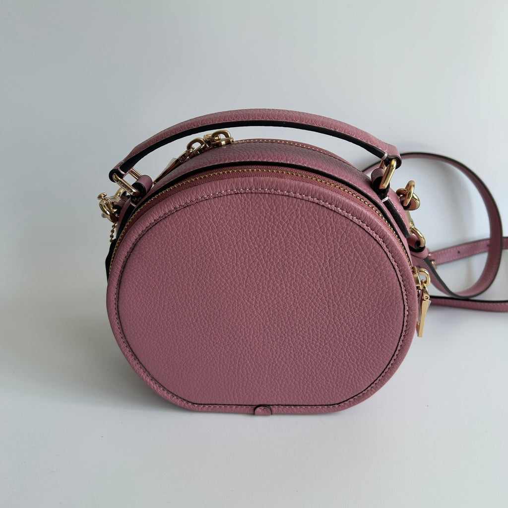 Coach Canteen Crossbody Pink Pebble Leather Round Bag 2256
