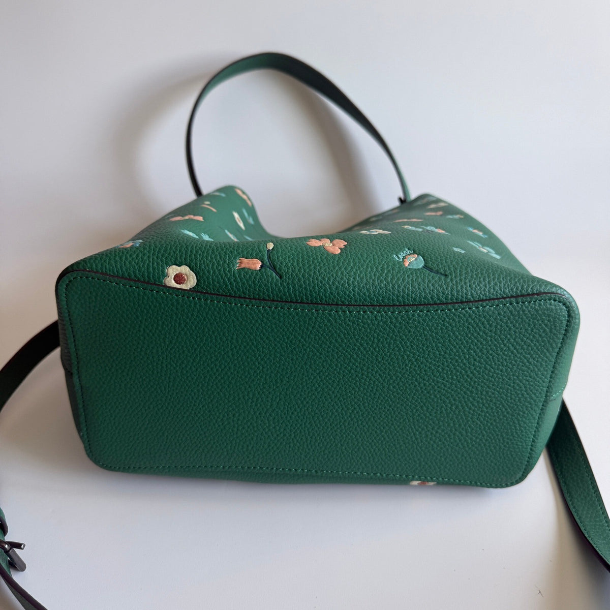 Coach Town Bucket Bag Green Multi Leather Mystical Floral C8214 Crossbody
