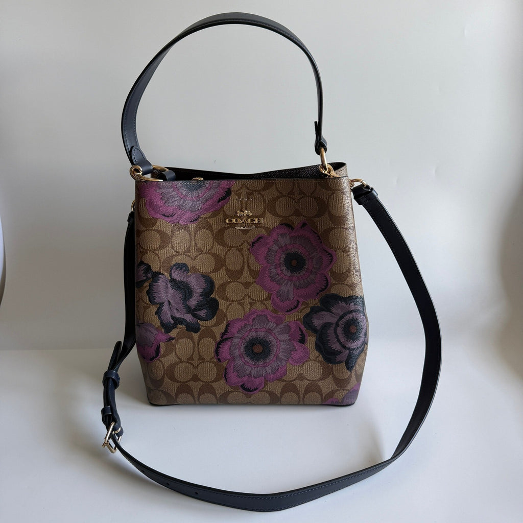 Coach Town Bucket Bag Khaki Floral Kaffe Fassett Signature Canvas C2800