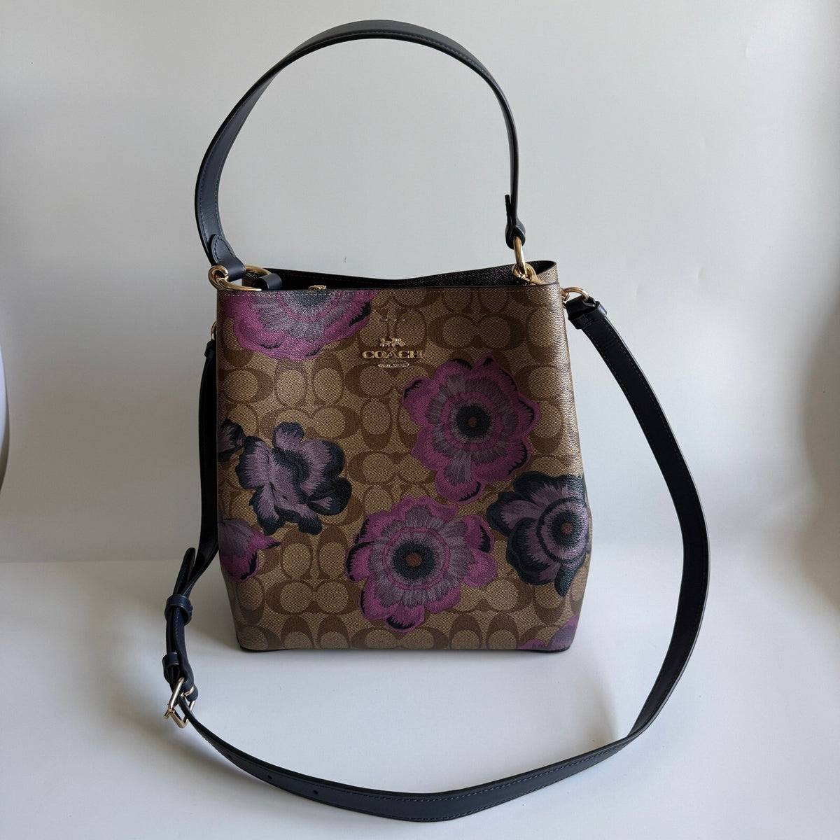 Coach Town Bucket Bag Khaki Floral Kaffe Fassett Signature Canvas C2800