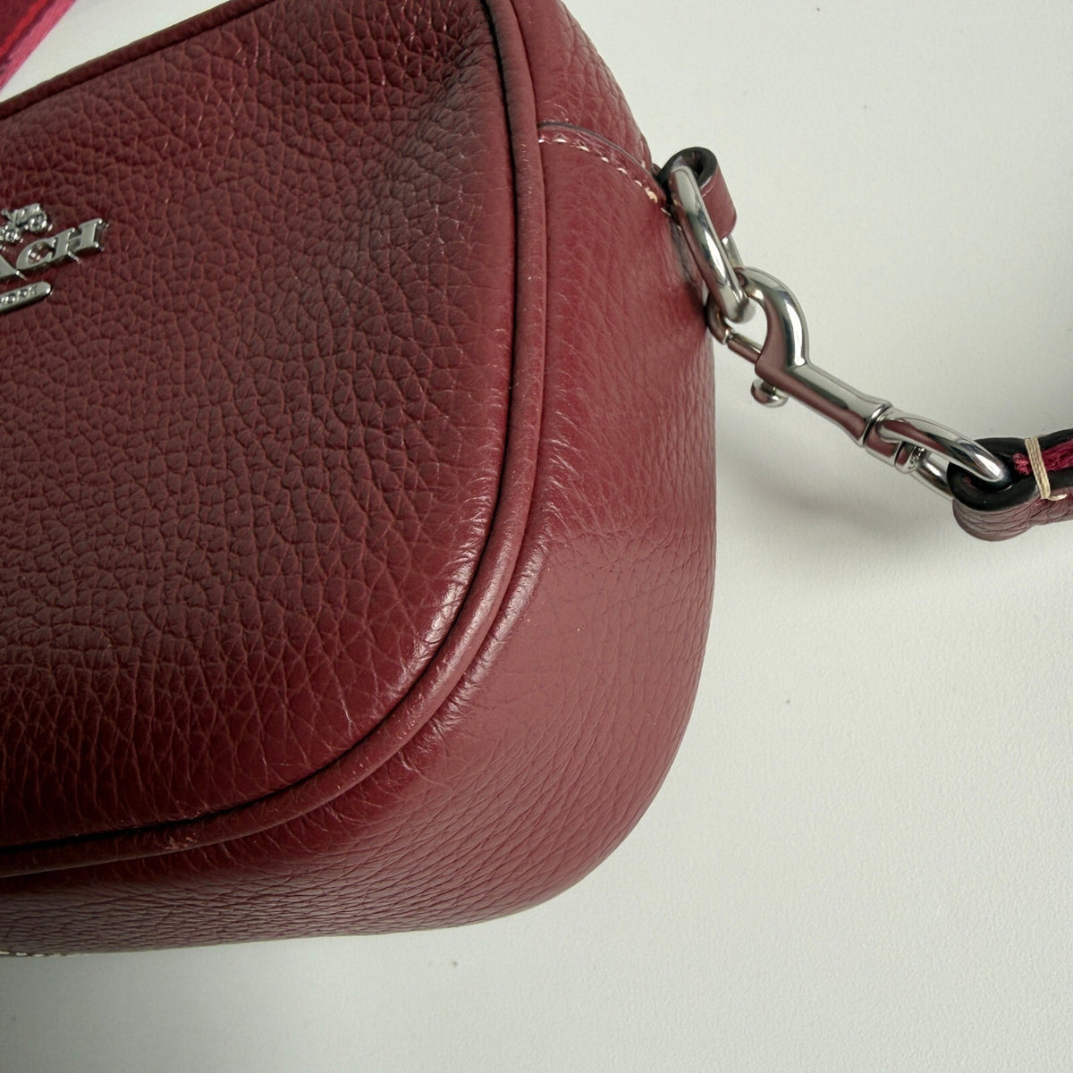 Coach Mini Jamie Camera Bag Burgundy Pebbled Leather Crossbody CH689