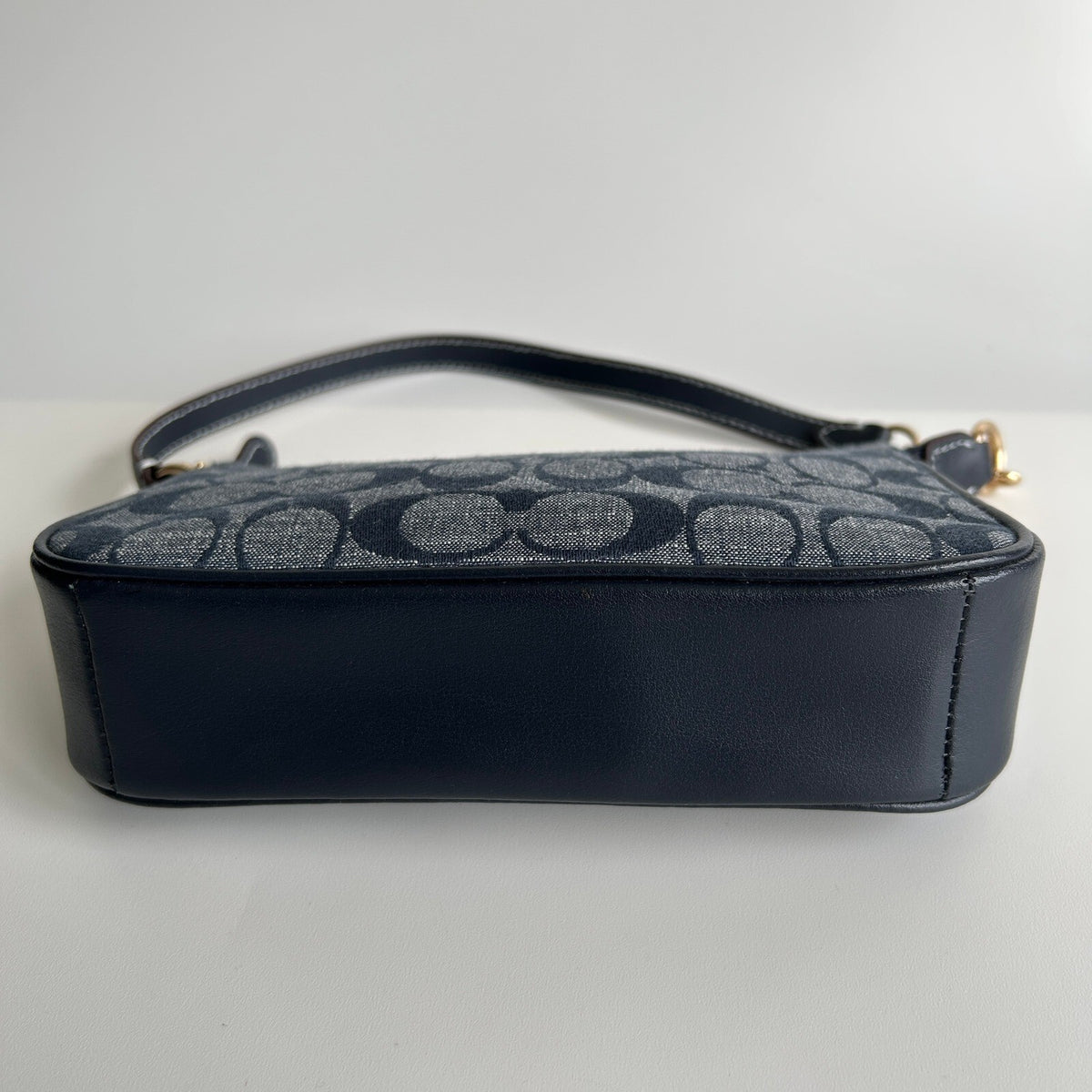 Coach Nolita 19 Charcoal Black Signature Canvas Denim Shoulder Bag CW426