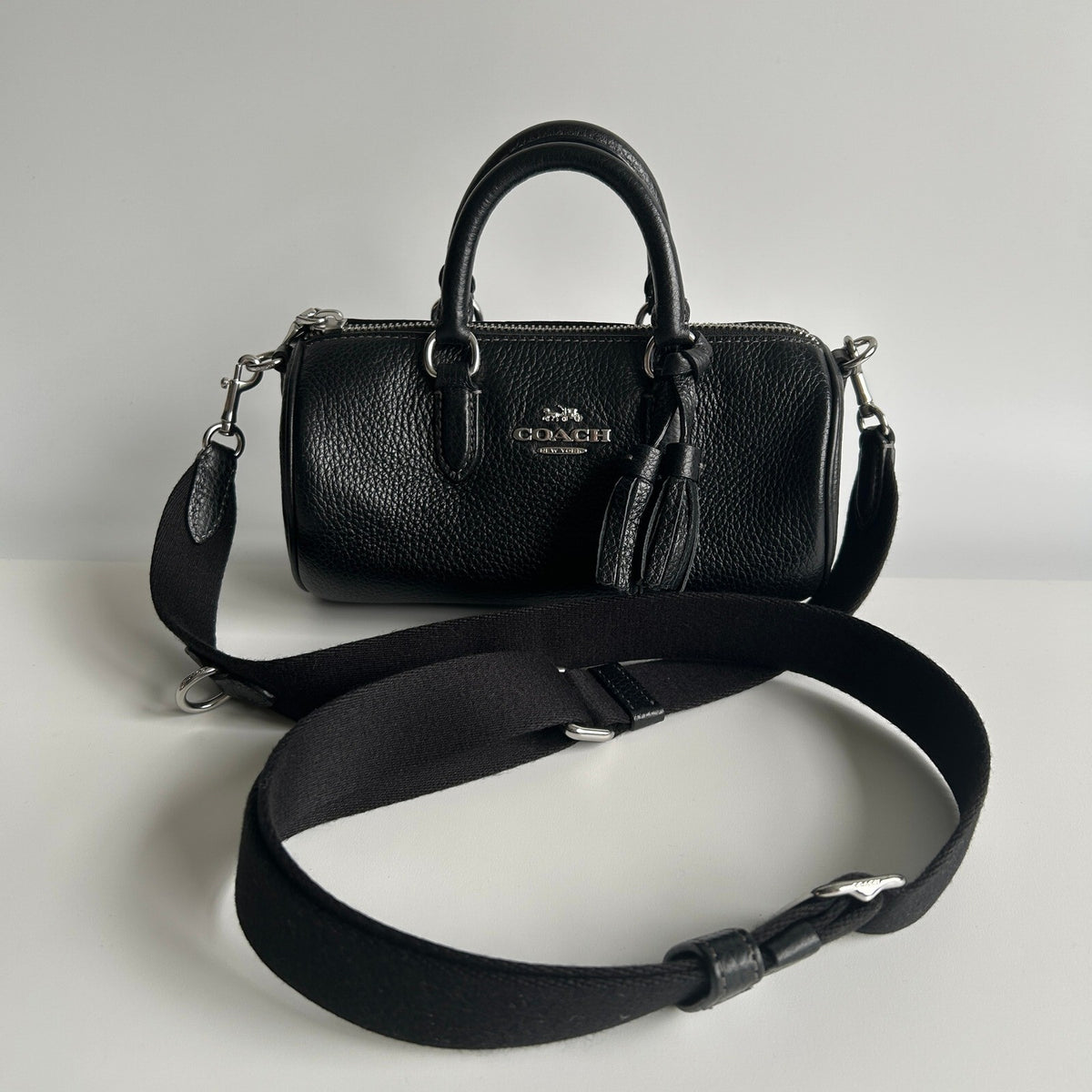 Coach Lacey Crossbody Satchel Black Refined Pebbled Leather CJ571 Bag