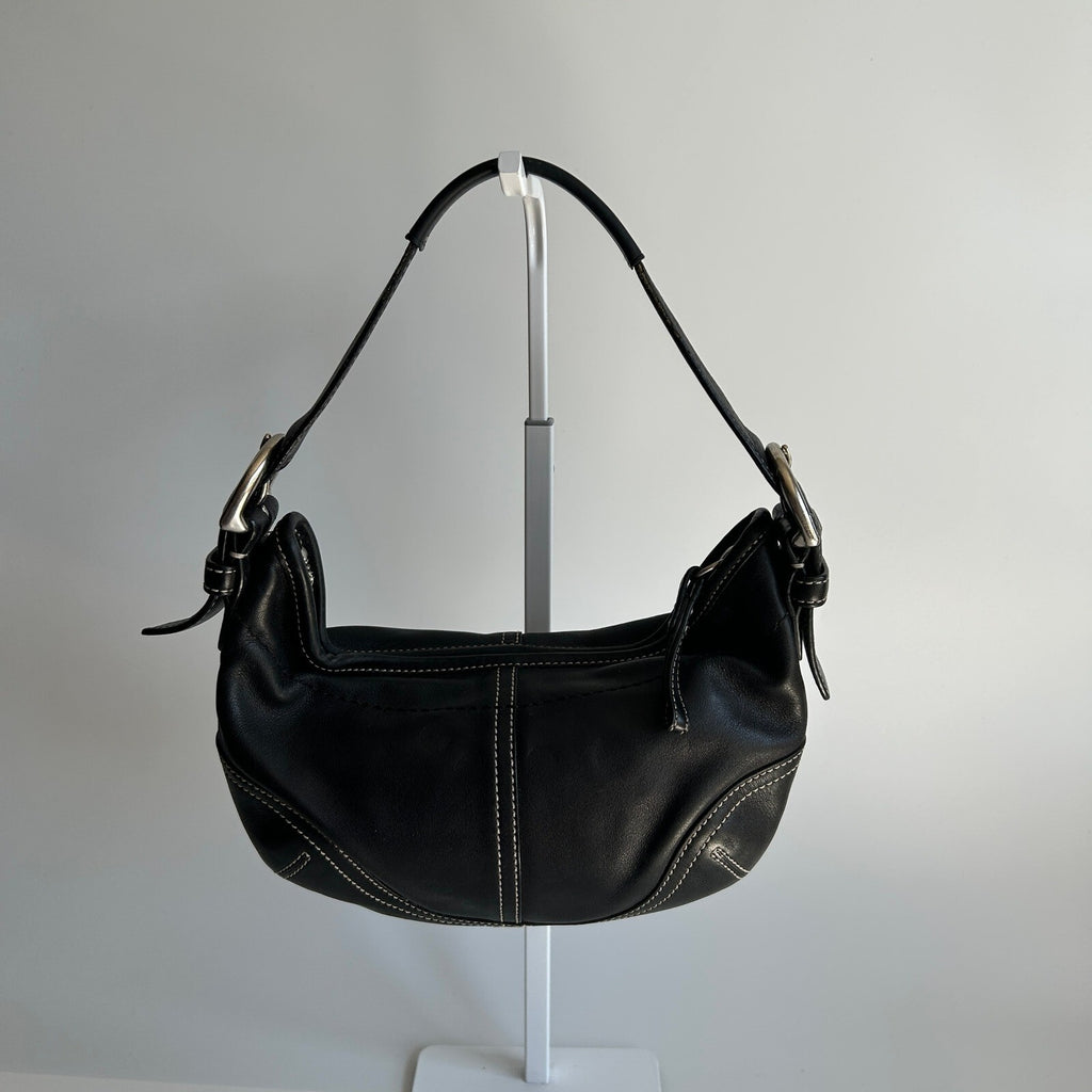 Coach Soho Small Hobo Black Leather Shoulder Bag 9541