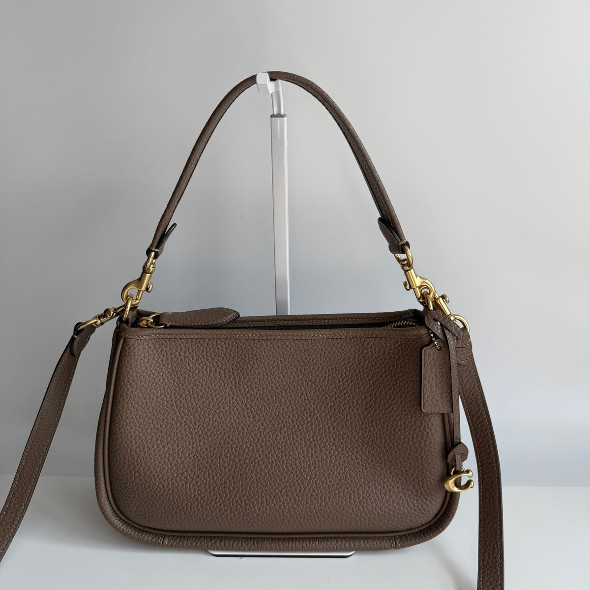 Coach Cary Crossbody Dark Stone Soft Pebble Leather CC437 Shoulder Bag