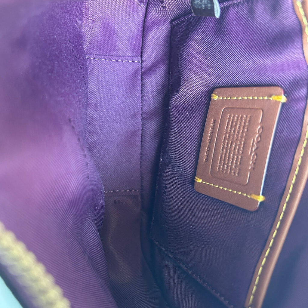 Coach Chaise Crossbody 19 Plum Pebble Leather Bag CC390