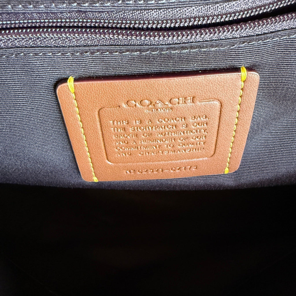 Coach Large Court Backpack Brown Black Signature Canvas Leather CZ175
