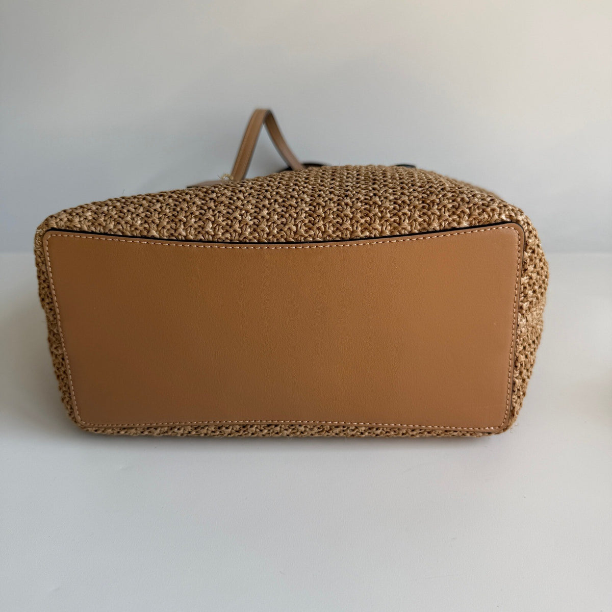 Coach Mini City Tote Latte Multi Straw Smooth Leather Bag CS616