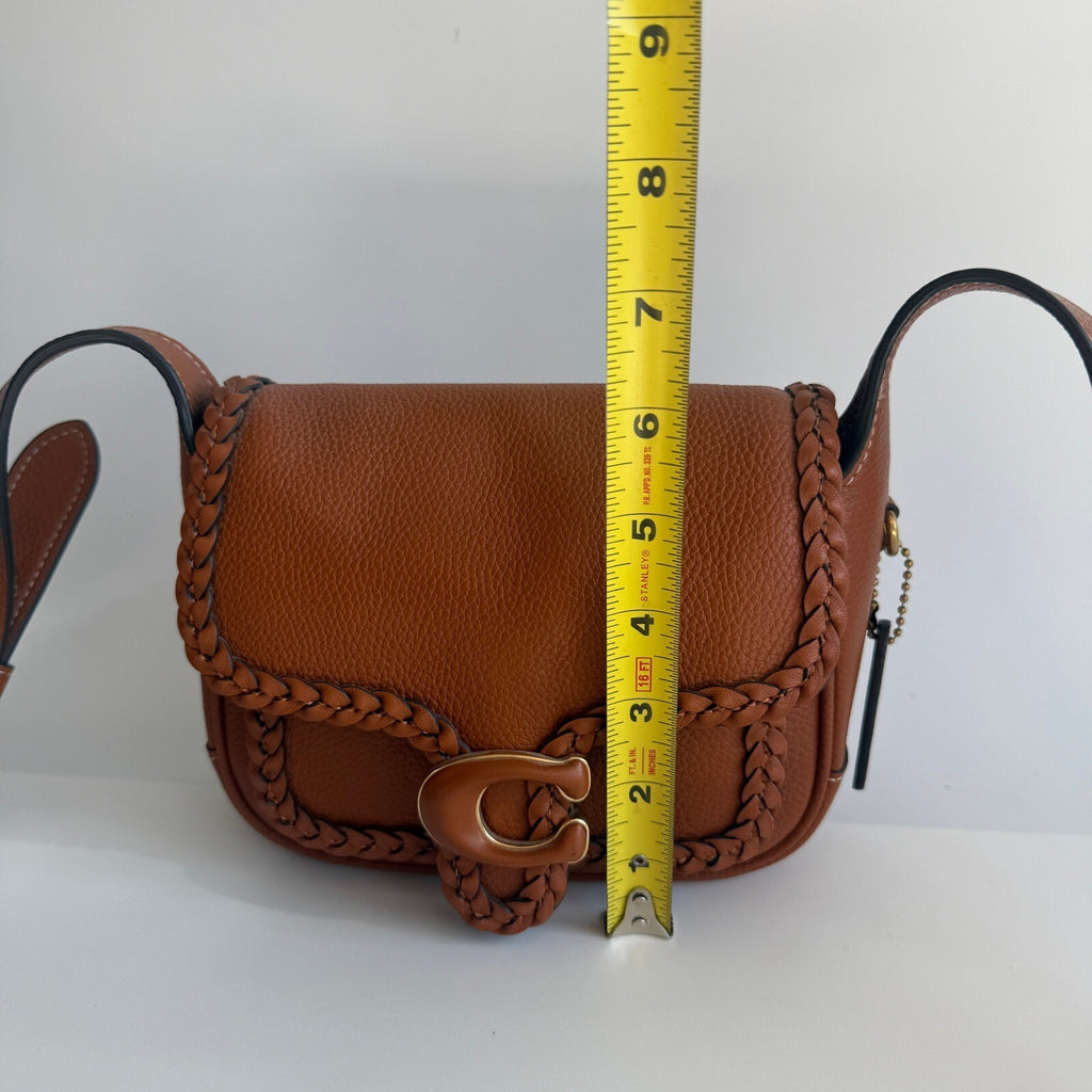 Coach Tabby Messenger 19 Burnished Amber Leather Braided Trim Bag CJ837