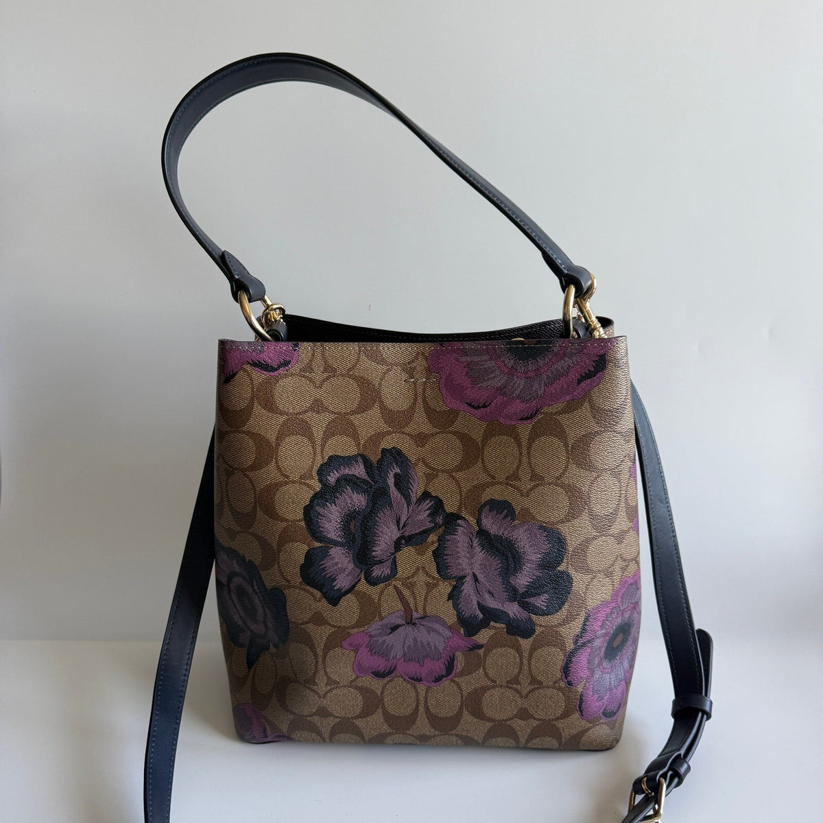 Coach Town Bucket Bag Khaki Floral Kaffe Fassett Signature Canvas C2800