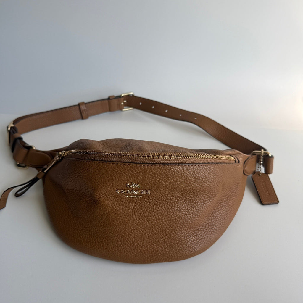 Coach Belt Bag Saddle Brown Refined Pebble Leather F48738 Fanny Pack
