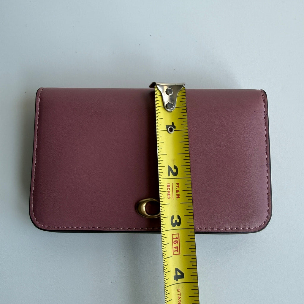 Coach Essential Slim Card Case Peony Pink Leather Wallet CR990