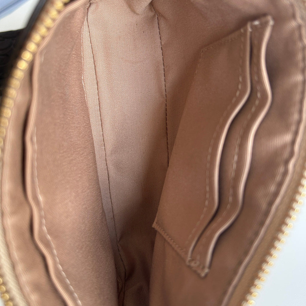 Coach Nolita 19 Pink Heart Khaki Signature Canvas Mini Shoulder Bag CQ144