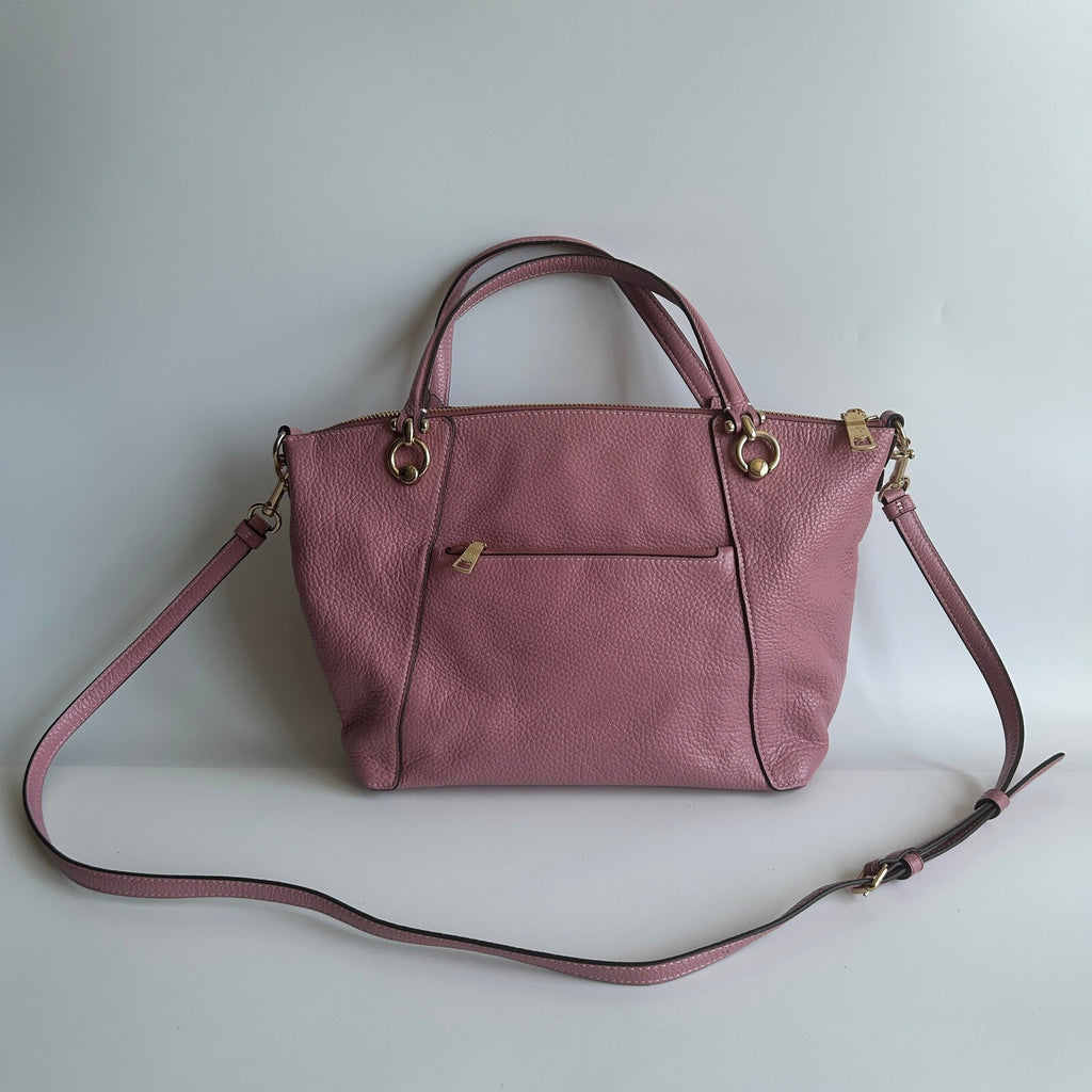 Coach Kacey Satchel True Pink Pebbled Leather Bag C6229