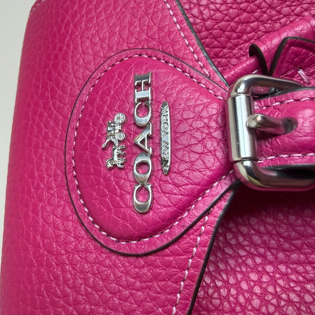 Coach Amelia Mini Backpack Fuchsia Pink Pebbled Leather CL408 Convertible Bag