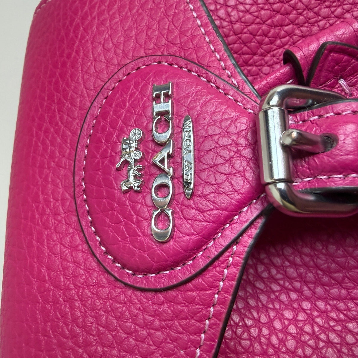 Coach Amelia Mini Backpack Fuchsia Pink Pebbled Leather CL408 Convertible Bag