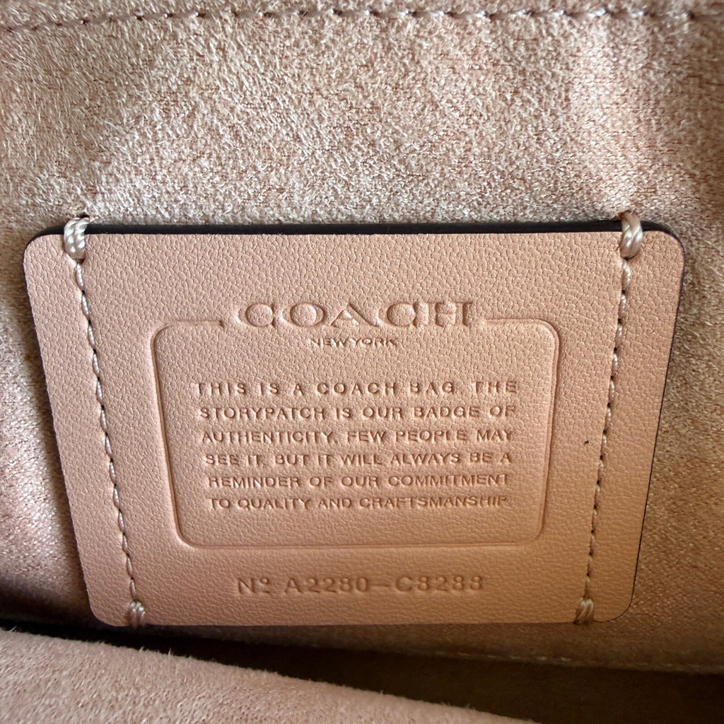 Coach Nora Kisslock Faded Blush Pink Leather Crossbody Bag C8288 Strawberry