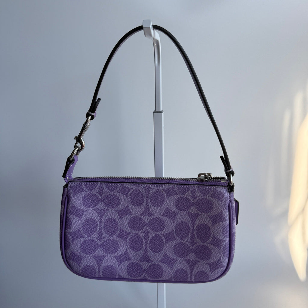 Coach Nolita 19 Iris Purple Signature Canvas Shoulder Bag CW426 Mini Pochette