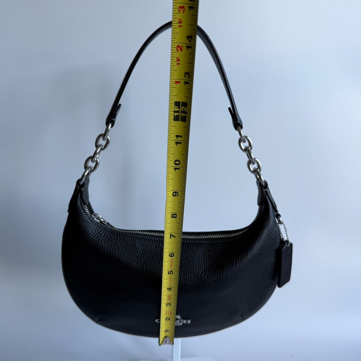Coach Mini Payton Black Pebble Leather Shoulder Bag CEL088