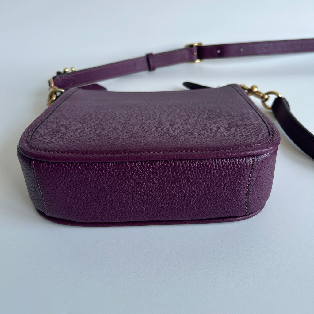 Coach Chaise Crossbody 19 Plum Pebble Leather Bag CC390