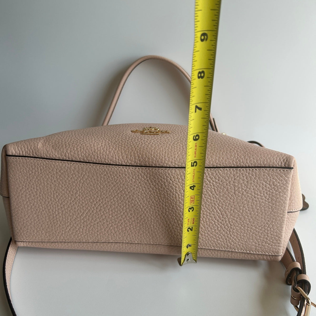 Coach Laurel Shoulder Bag Cream Tan Pebbled Leather Bag CBH81