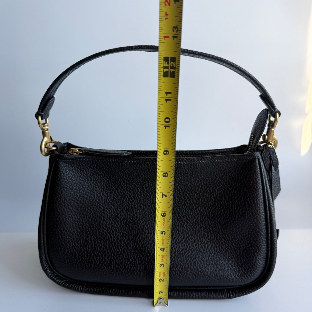 Coach Cary Crossbody Black Soft Pebble Leather Bag CC437