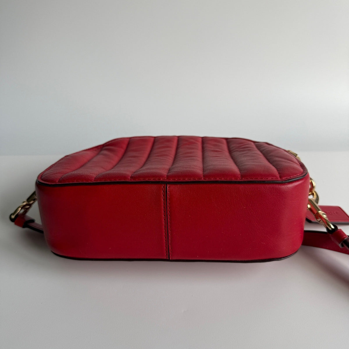 Coach Serena Electric Red Quilted Leather Crossbody Satchel C7259