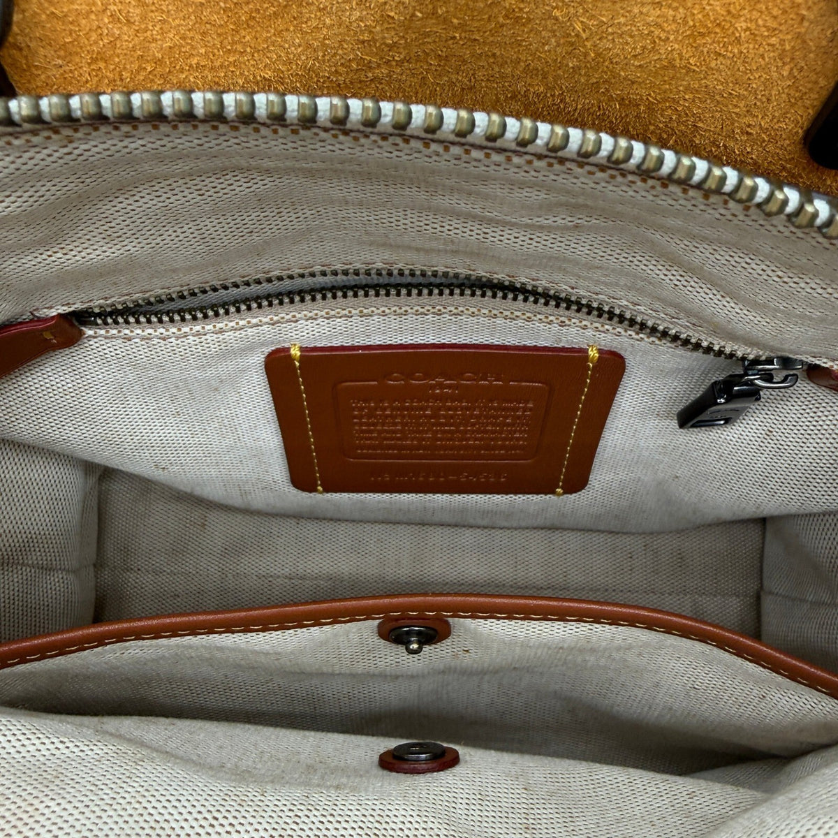 Coach Rogue 25 Beechwood Colorblock Pebbled Leather Satchel Bag 54536