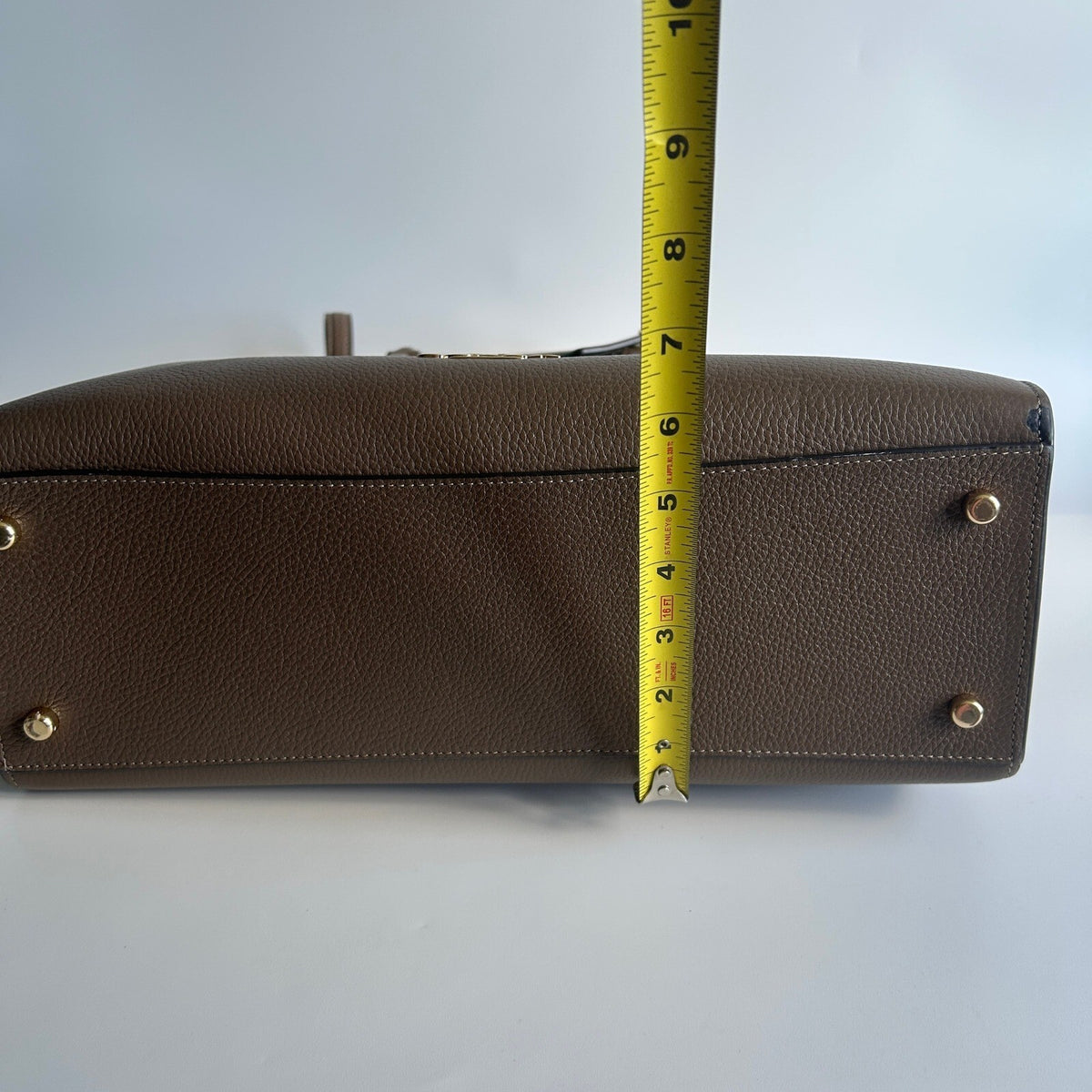 Coach Maggie Dark Stone Pebbled Leather Shoulder Bag CY666