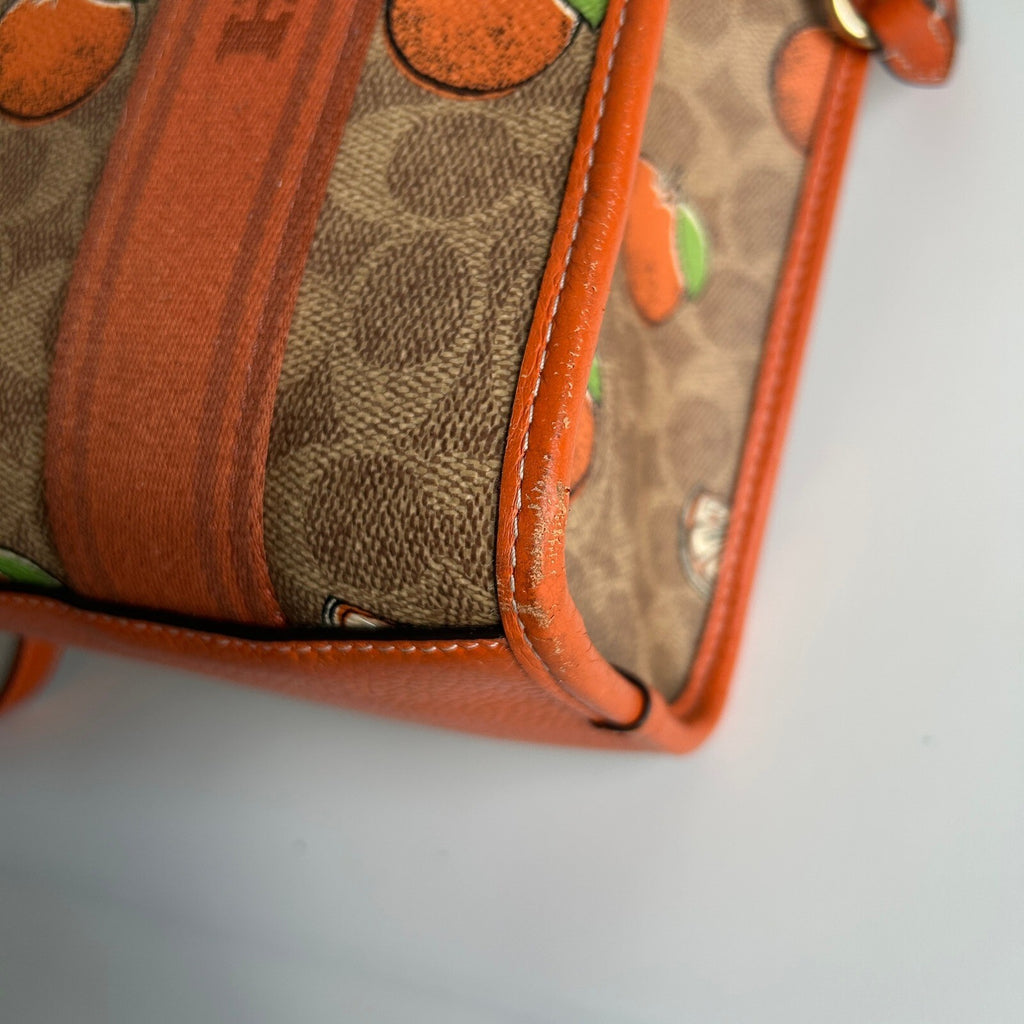 Coach Smith Tote 24 Orange Print Signature Canvas Crossbody Handbag CAR81