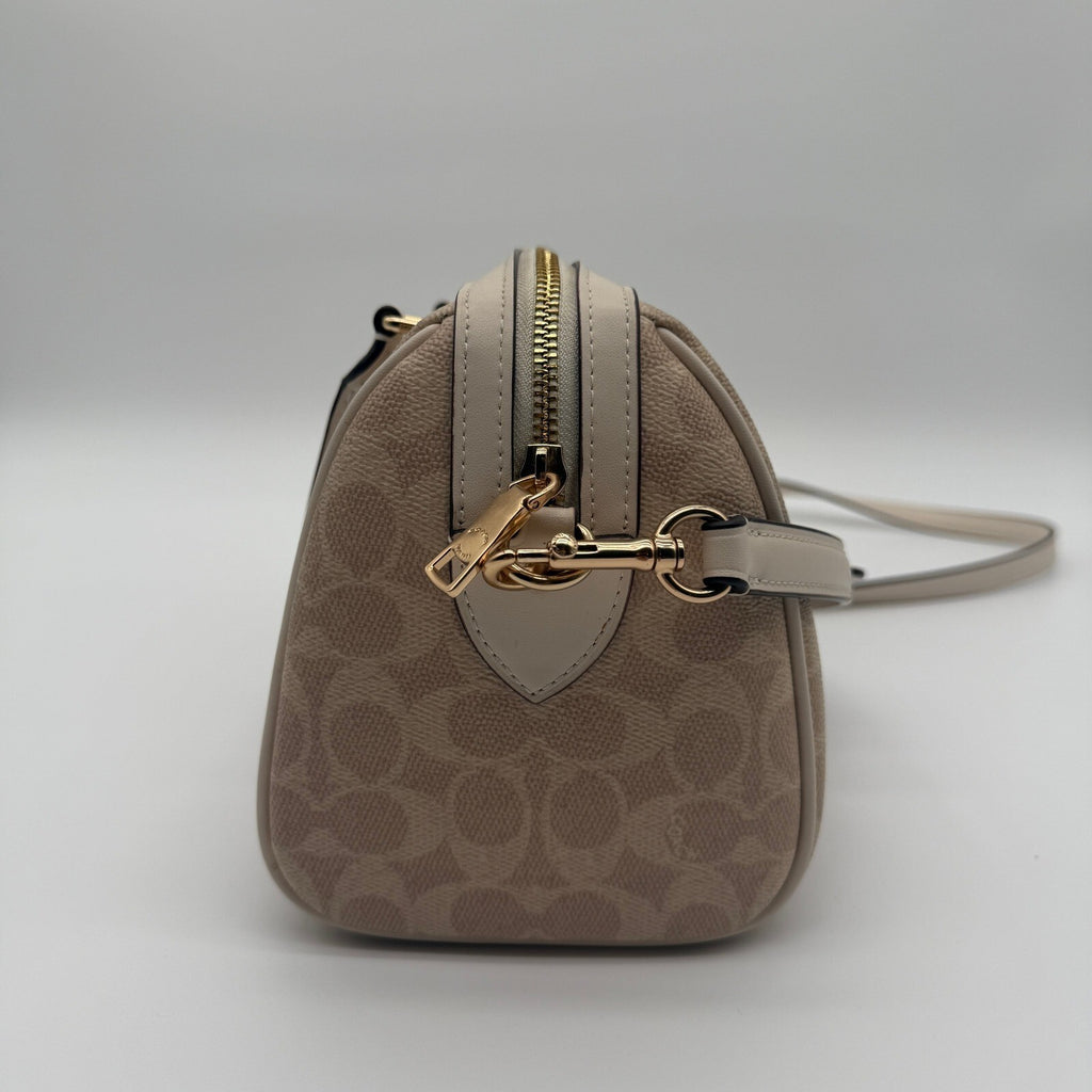 Coach Rowan Satchel Sand Chalk Signature Canvas Bag CV961 Crossbody Handbag