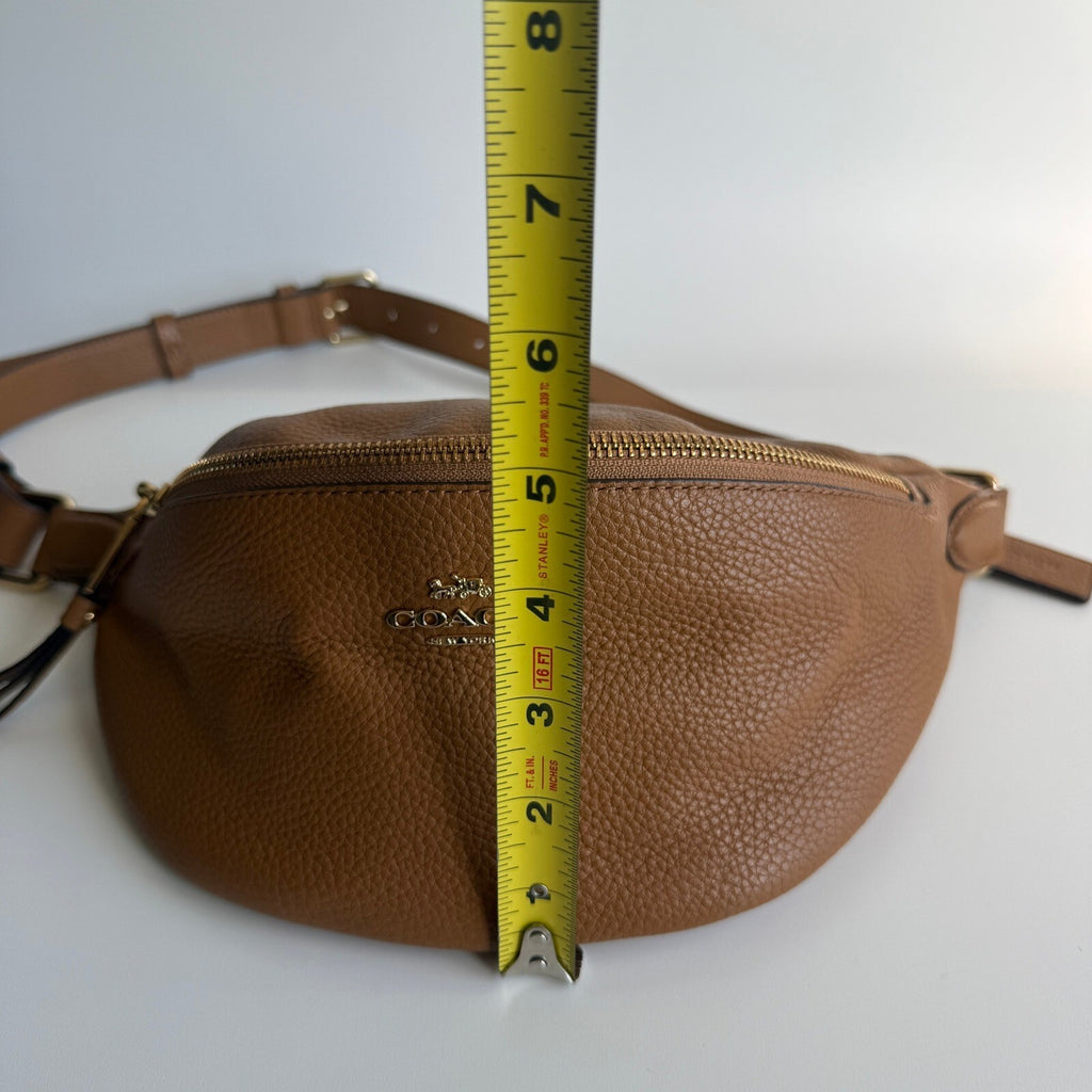 Coach Belt Bag Saddle Brown Refined Pebble Leather F48738 Fanny Pack
