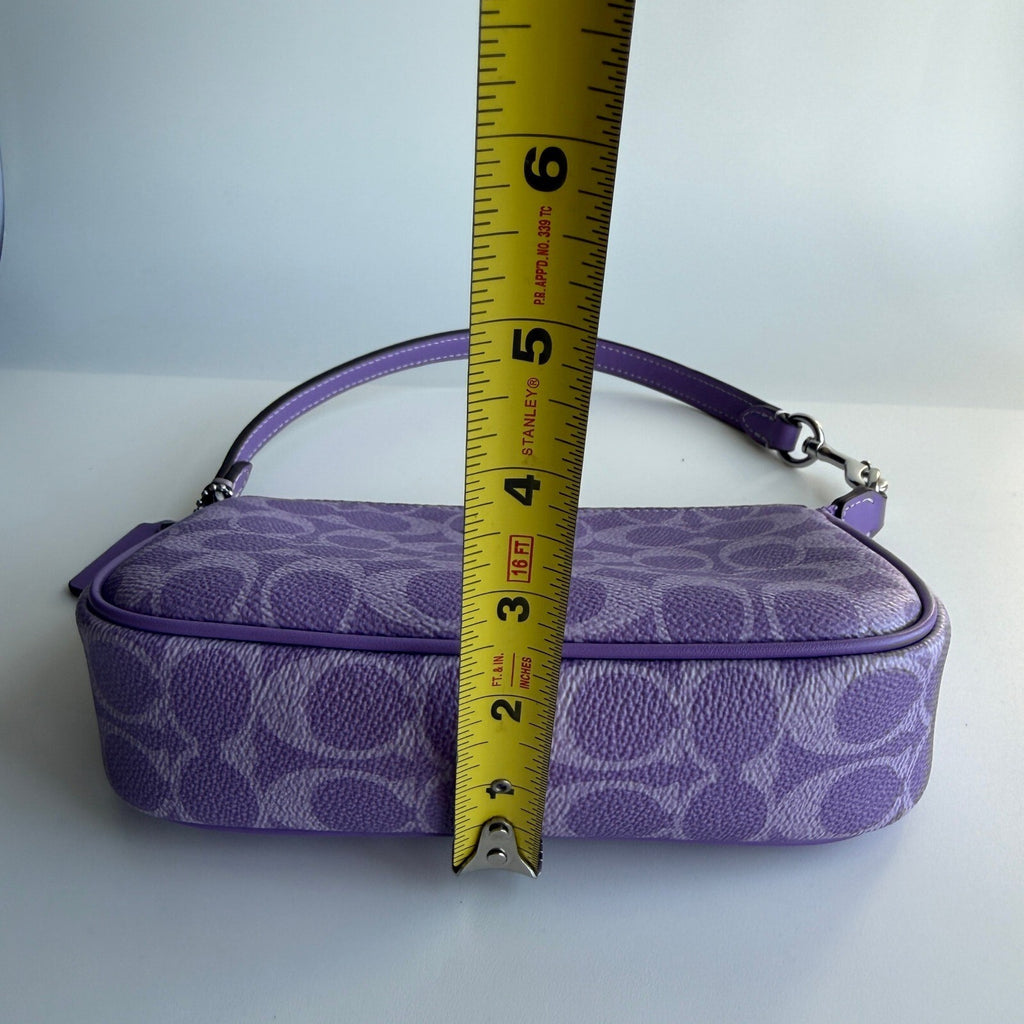 Coach Nolita 19 Iris Purple Signature Canvas Shoulder Bag CW426 Mini Pochette