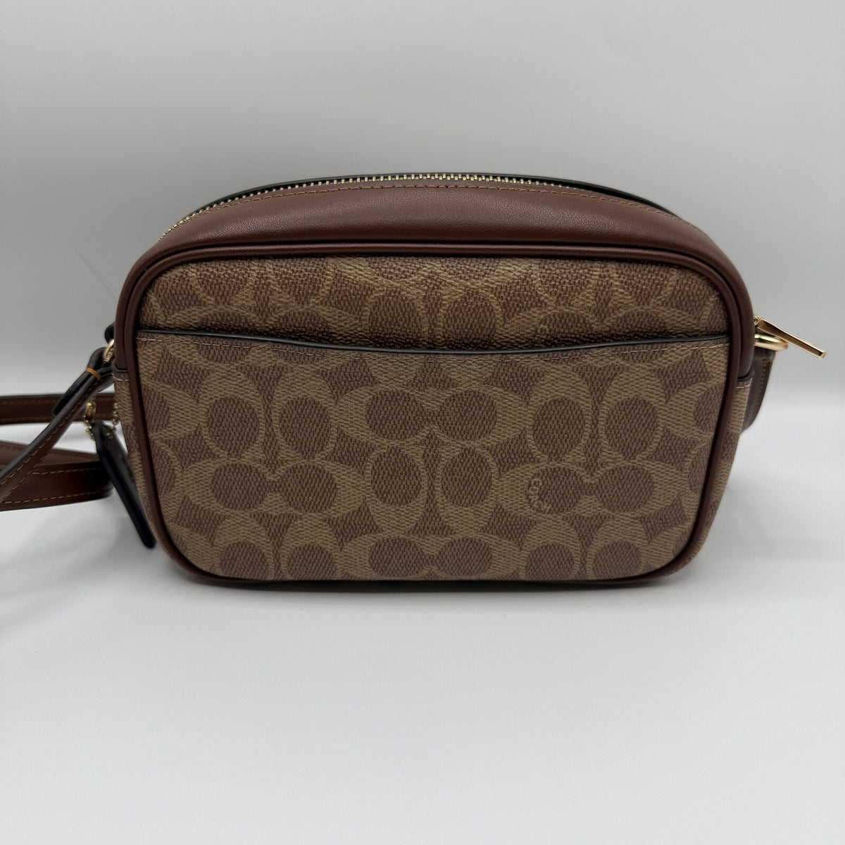 Coach Mini Jamie Camera Bag Khaki Signature Canvas Crossbody CY752