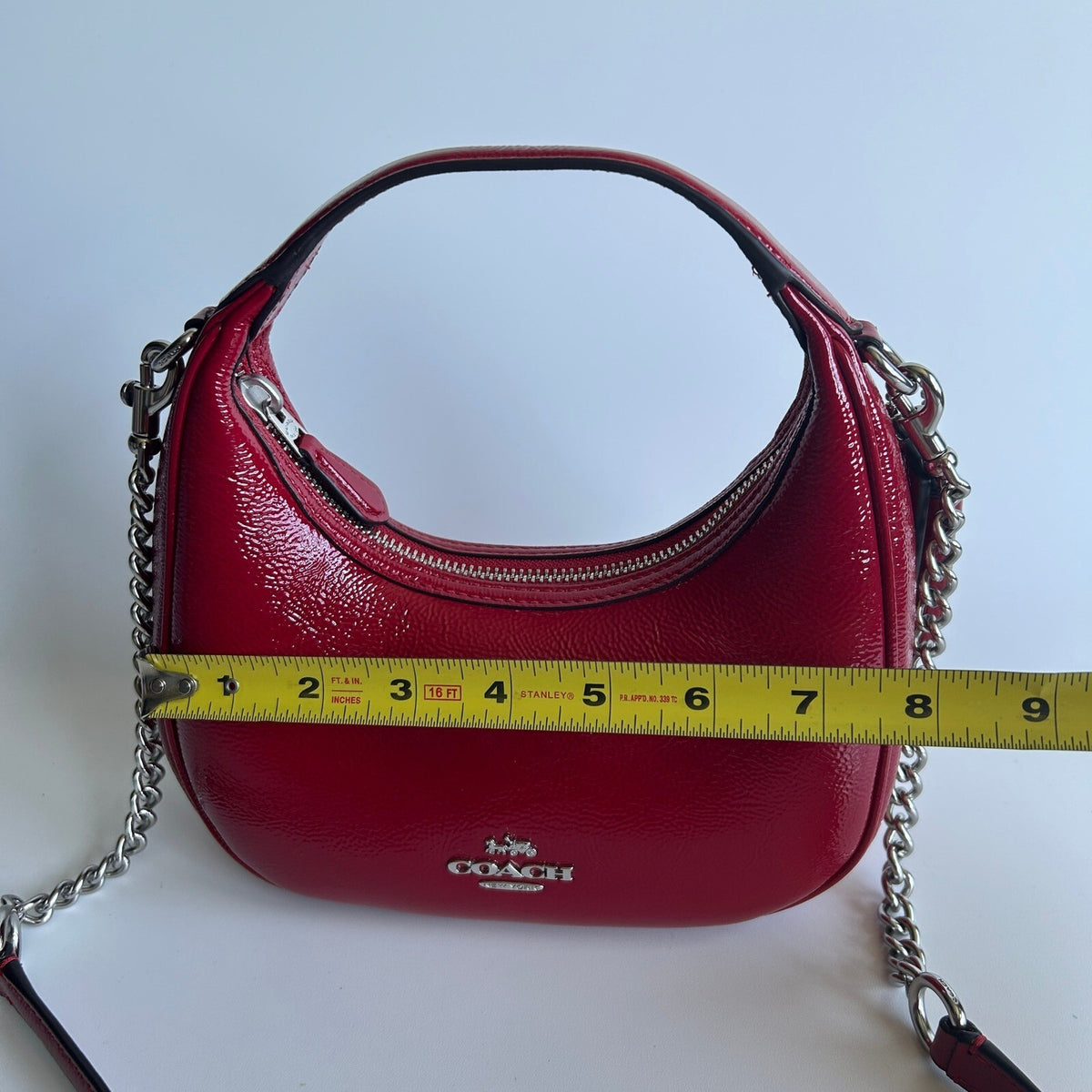 Coach Carmen Mini Crossbody Red Patent Leather Bag CW036