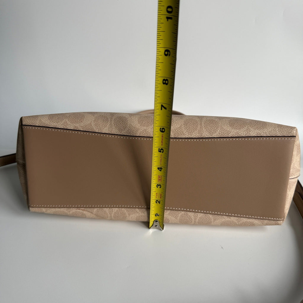 Coach Georgia Satchel Sand Taupe Signature Canvas CW422 Crossbody Bag