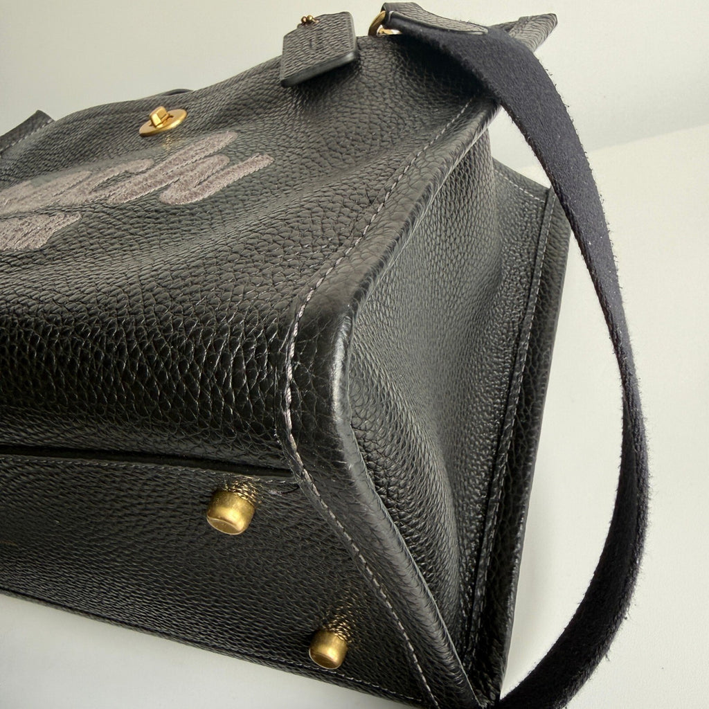 Coach Cargo Tote 26 Black Pebble Leather Crossbody CAM665