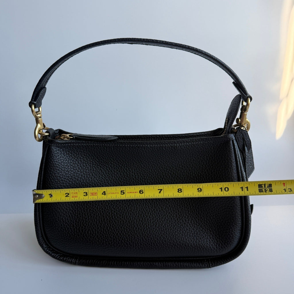 Coach Cary Crossbody Black Soft Pebble Leather Bag CC437