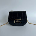 Coach Morgan Mini Wallet Card Case on a Chain Black Croc Embossed Leather CN379