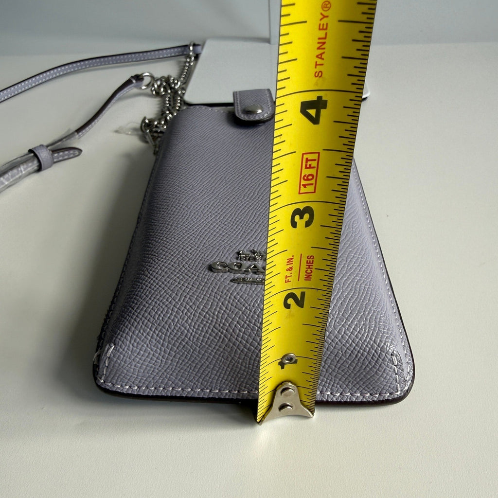 Coach North/South Phone Crossbody Mist Purple Crossgrain Leather C6884