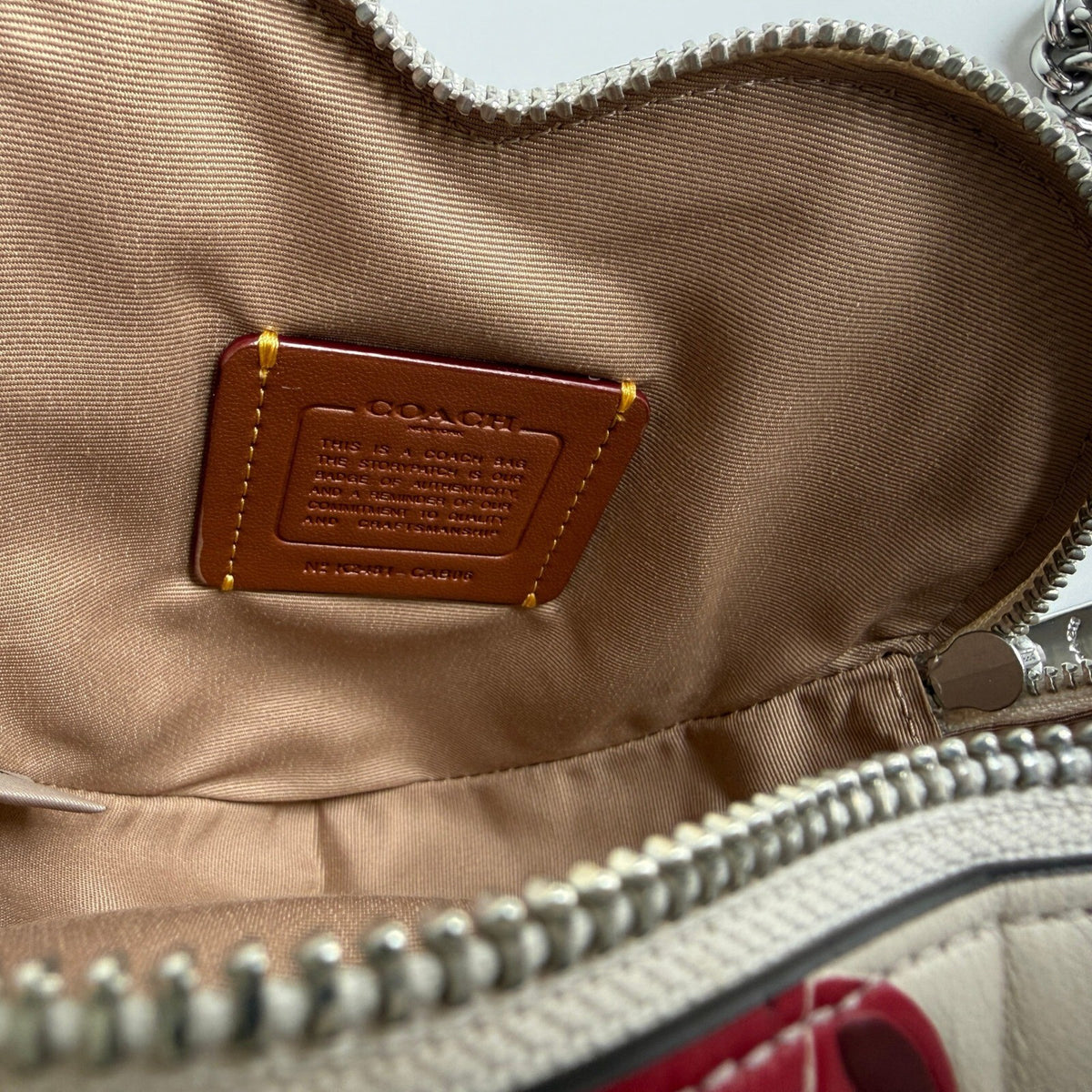 Coach Heart Crossbody Cherry Print Chalk Multi Leather Bag CAB06