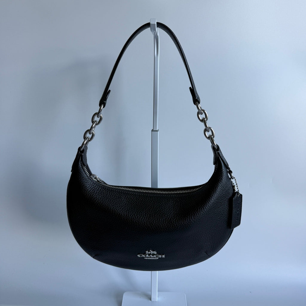 Coach Mini Payton Black Pebble Leather Shoulder Bag CEL088