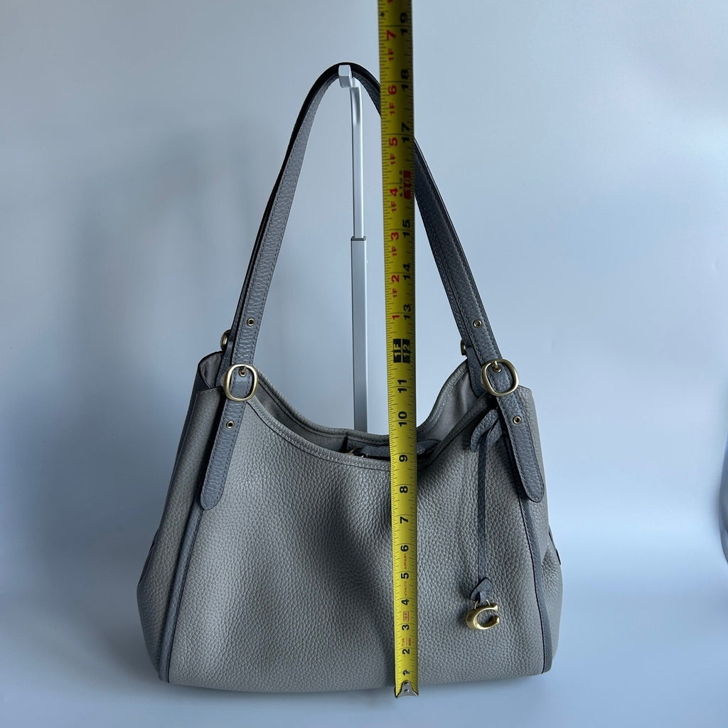 Coach Lori Shoulder Bag Dove Grey Pebbled Leather C6627