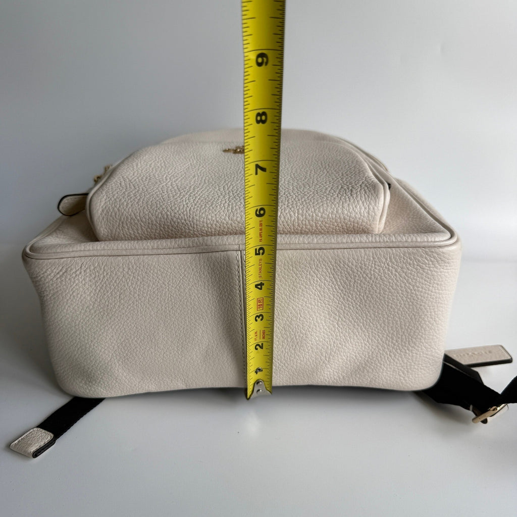 Coach Court Backpack Chalk White Pebble Leather Bag 5666