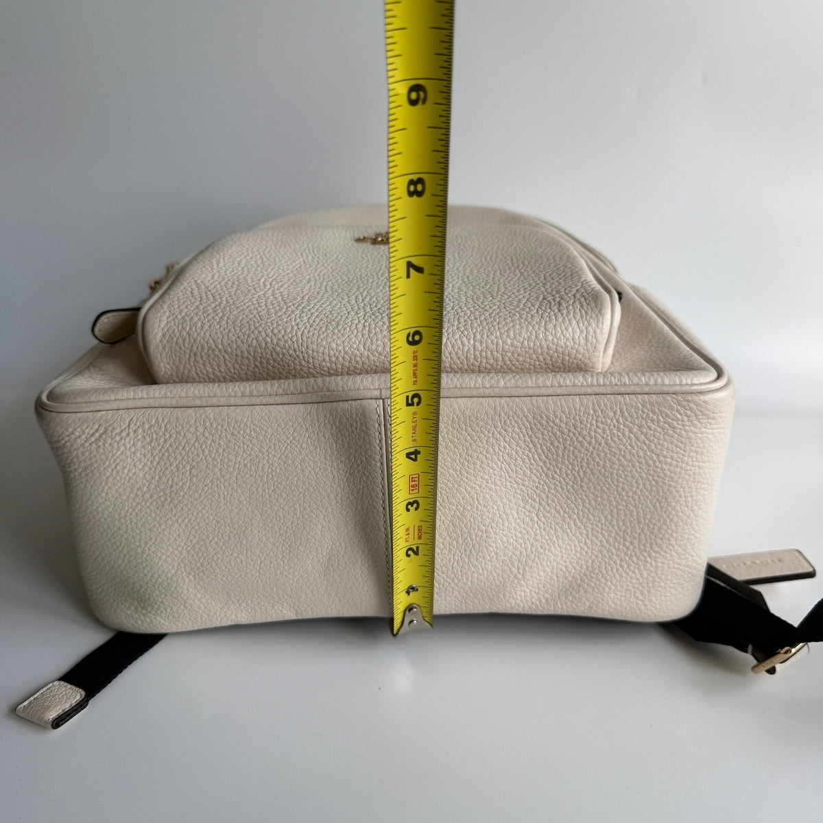 Coach Court Backpack Chalk White Pebble Leather Bag 5666